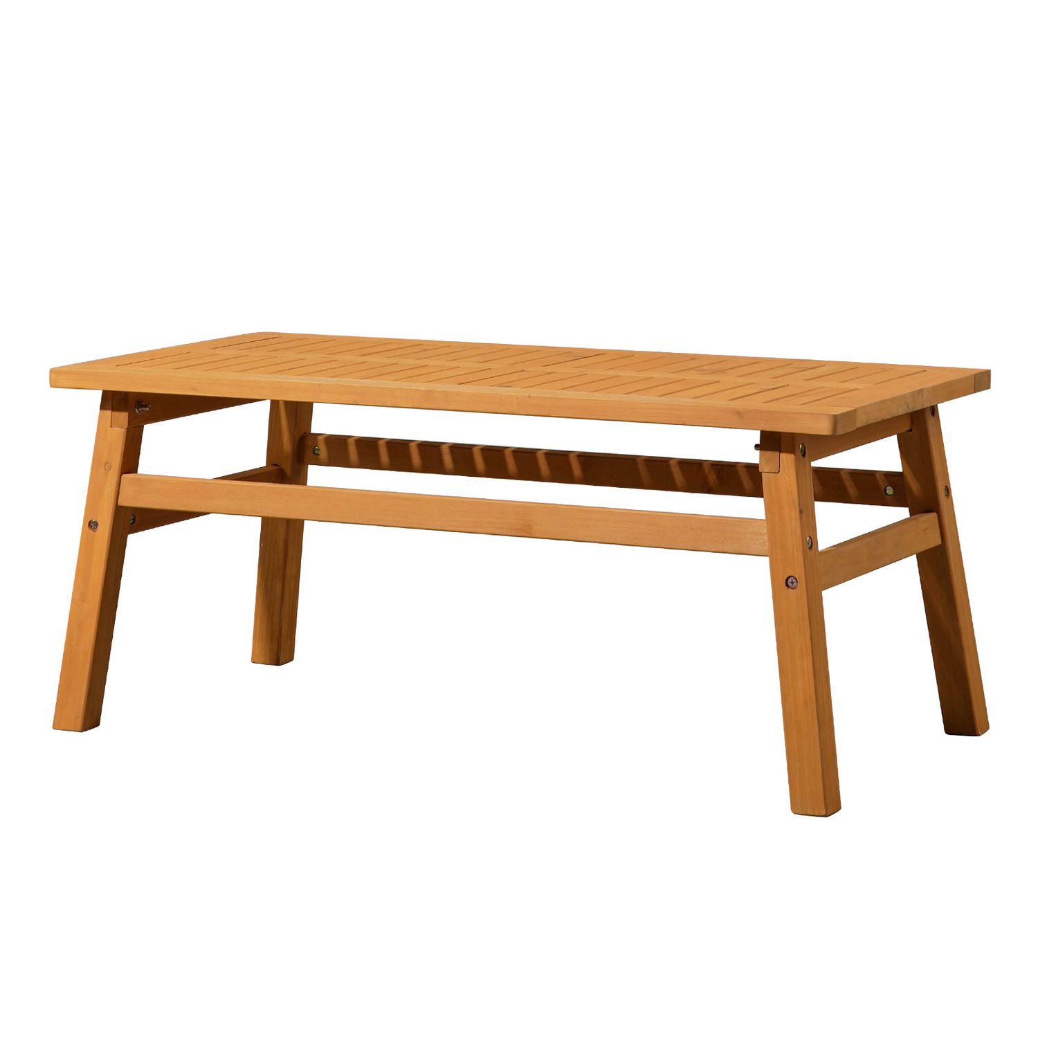 42-Inch Cedar Wood Outdoor Coffee Table — table front view