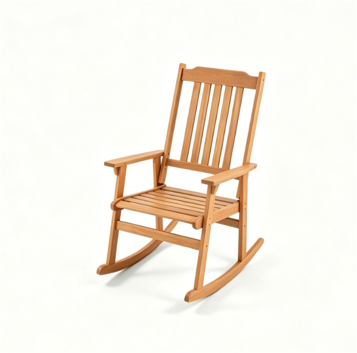 Natural Acacia Wood Porch Rocking Chair — rocking chair front view