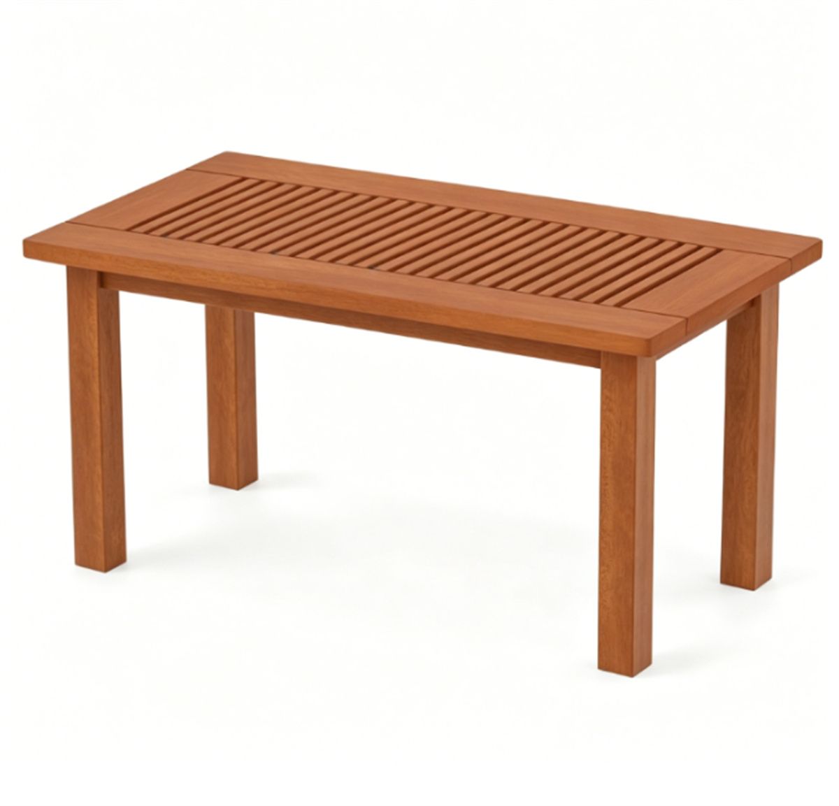 35.5-Inch Wood Patio Coffee Table — coffee table front view