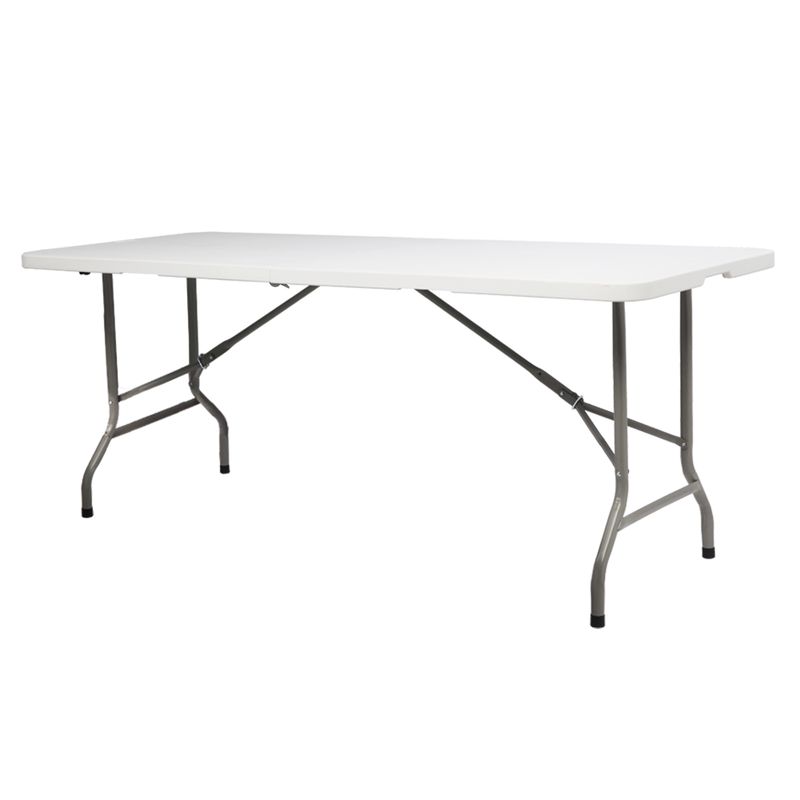 6-Foot Off-White Folding Patio Table — open table