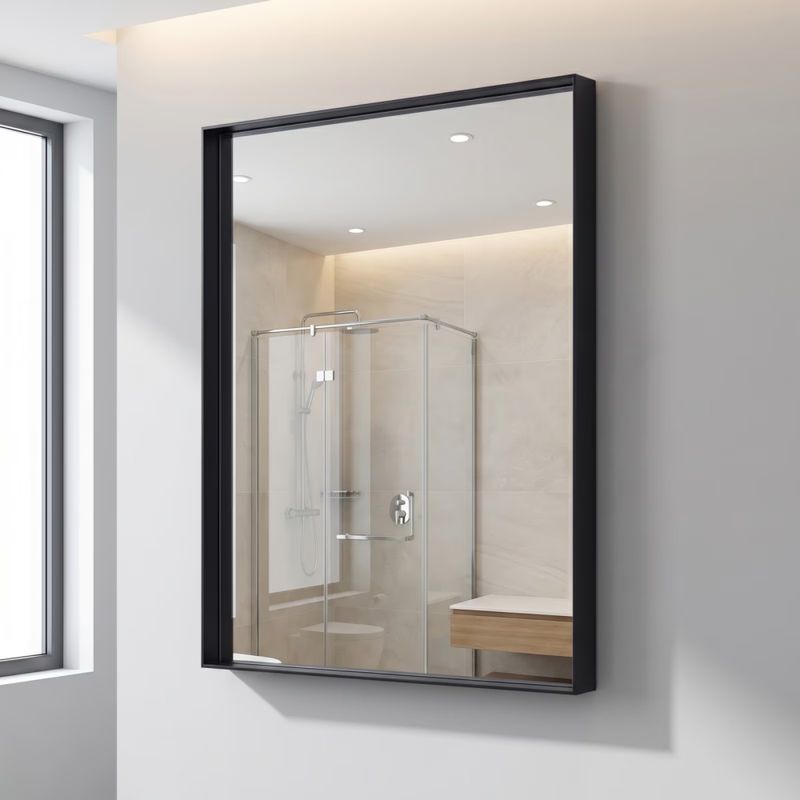 32 x 40-Inch Black Deep-Frame Wall Mirror — deep rectangular frame