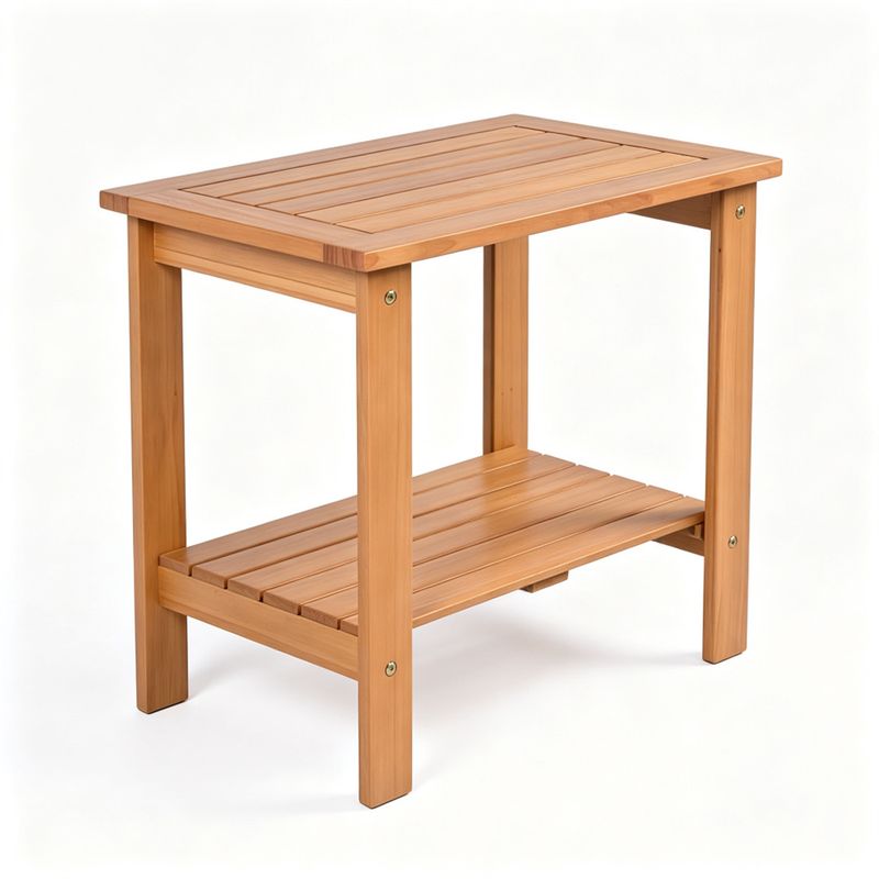 24-Inch Eucalyptus Wood Two-Tier Side Table — two-tier side table