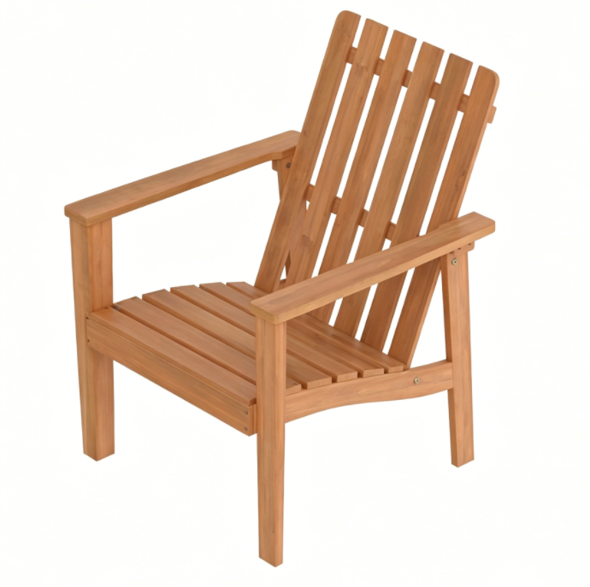 Natural Acacia Wood Adirondack Chair — chair front view