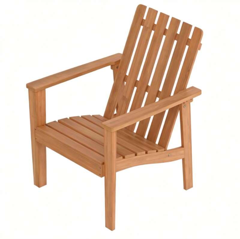 Natural Acacia Wood Adirondack Chair — chair front view