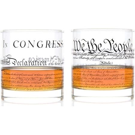 WHISKY GLASS 2Pc Us Constitution