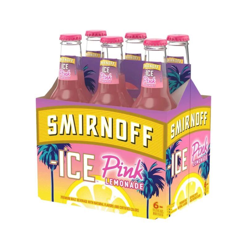 SMIRNOFF Ice Peach Bellini/Pink Lemonade 6 Pack 12 oz
