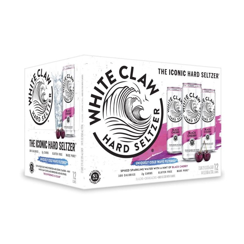 WHITE CLAW Black Cherry Seltzer 12 Pack 12 oz Cans