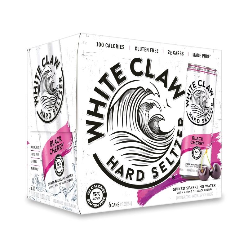 WHITE CLAW Black Cherry Seltzer 6 Pack 12 oz Cans