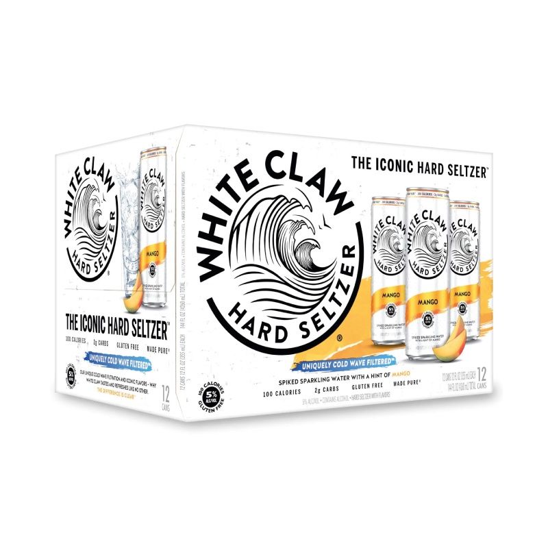 WHITE CLAW Mango Seltzer 12 Pack 12 oz Cans