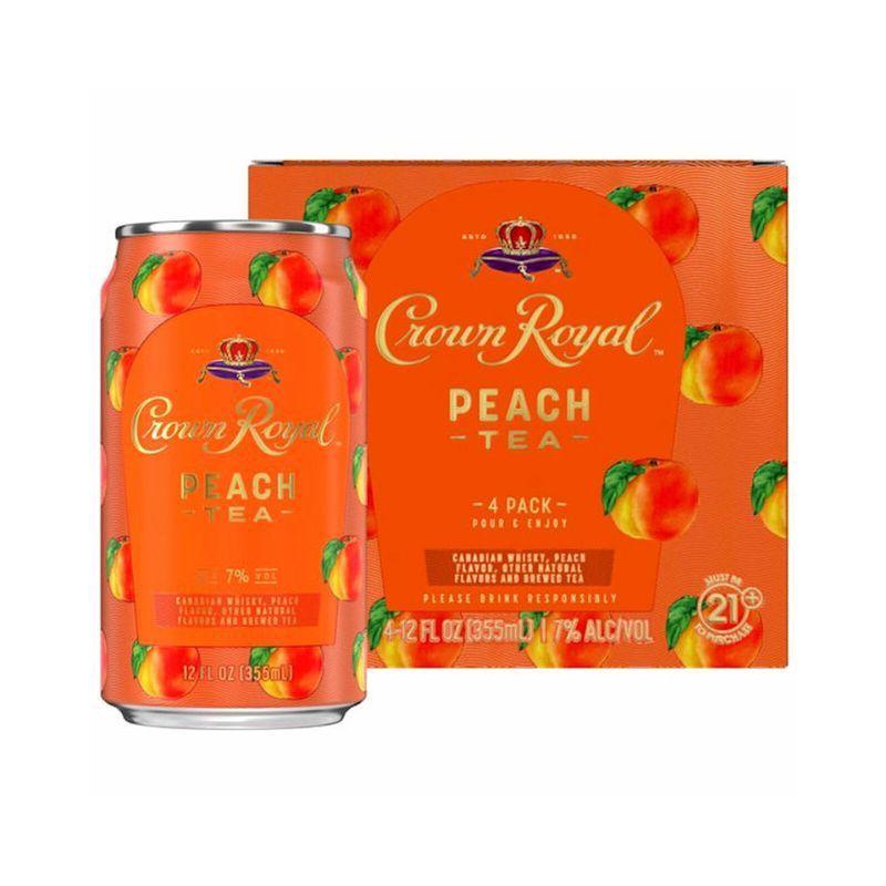 CROWN ROYAL Cocktail Peach Tea 4 Pack Cans