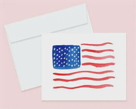 CARD Watercolor American Flag