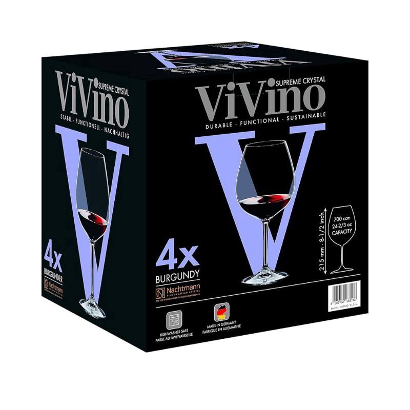 VIVINO Burg/Pinot Noir Glasses 4 Pack