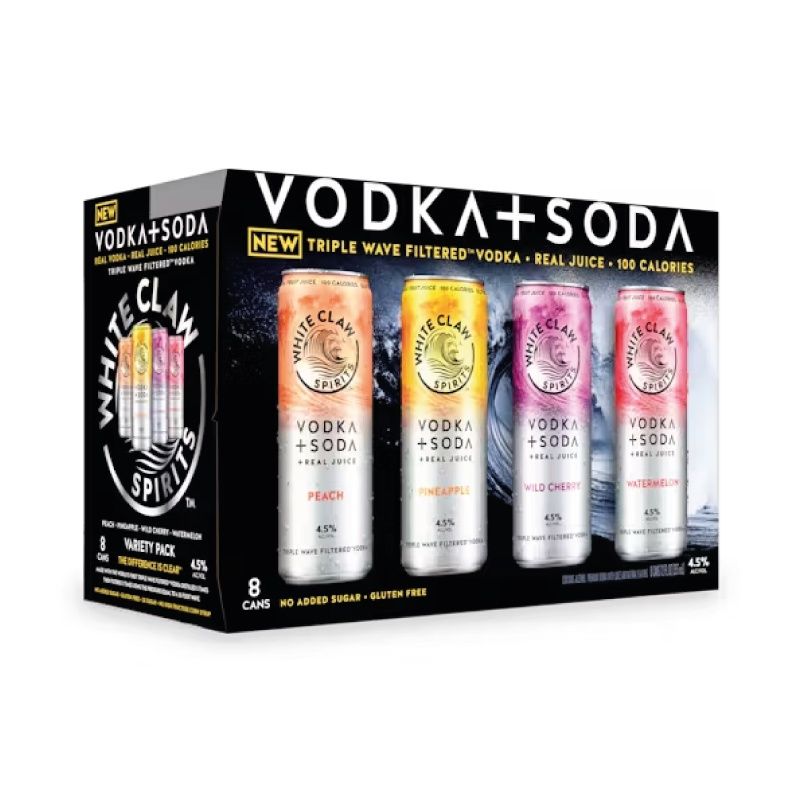 WHITE CLAW Vodka Seltzer Variety 8 Pack 12 oz Cans