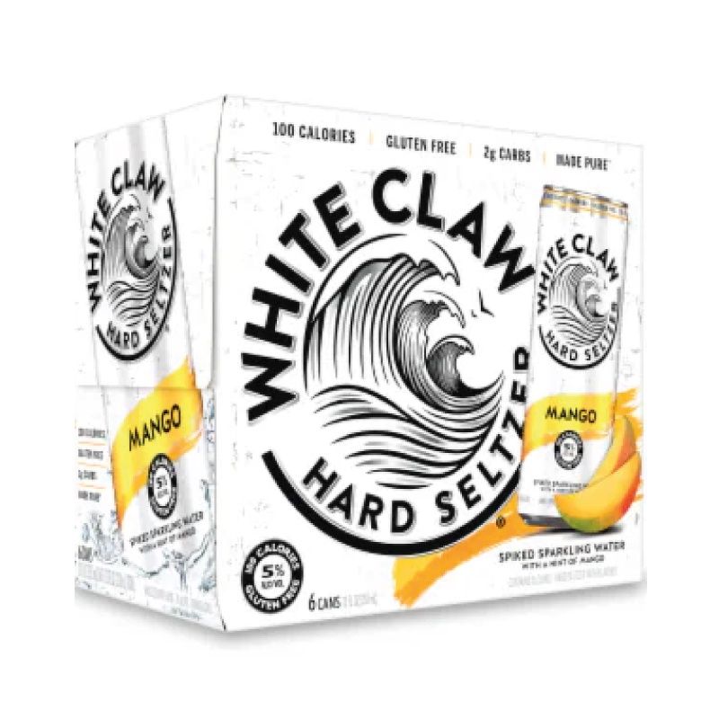 WHITE CLAW Mango Seltzer 6 Pack 12 oz Cans