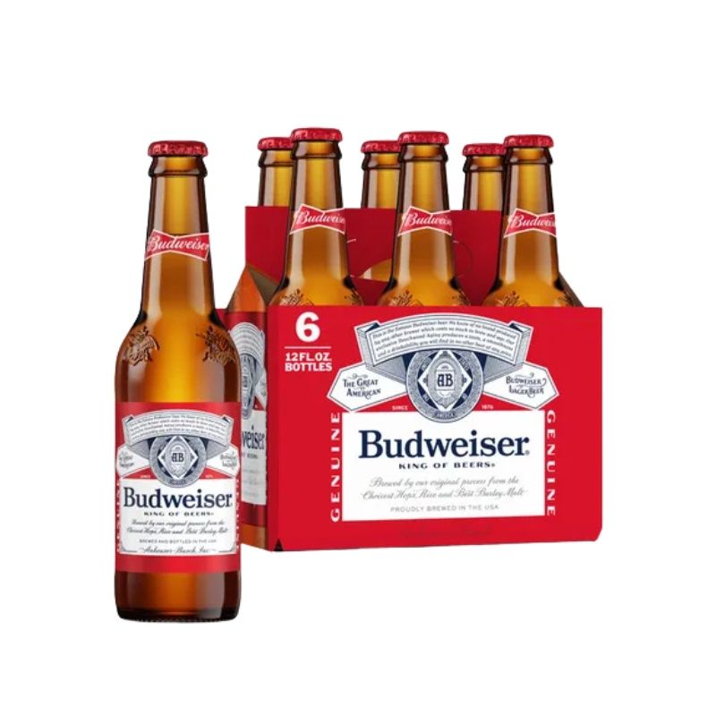 BUDWEISER 6 Pack 12 oz Bottle