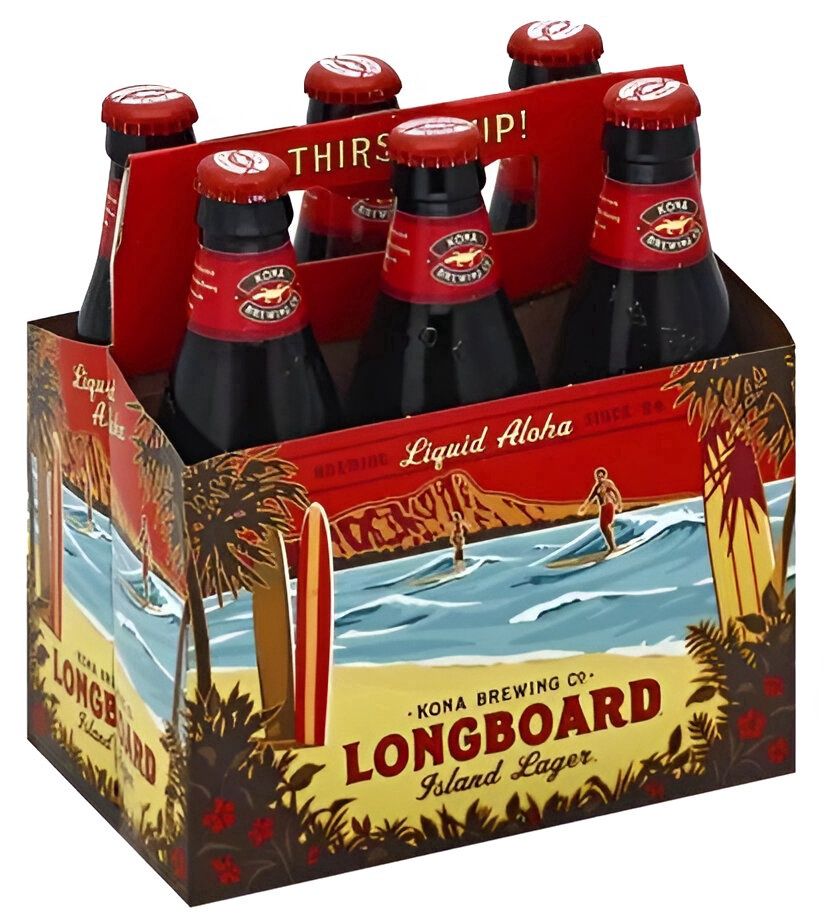KONA Longboard Lager 6 Pack 12 oz Bottles
