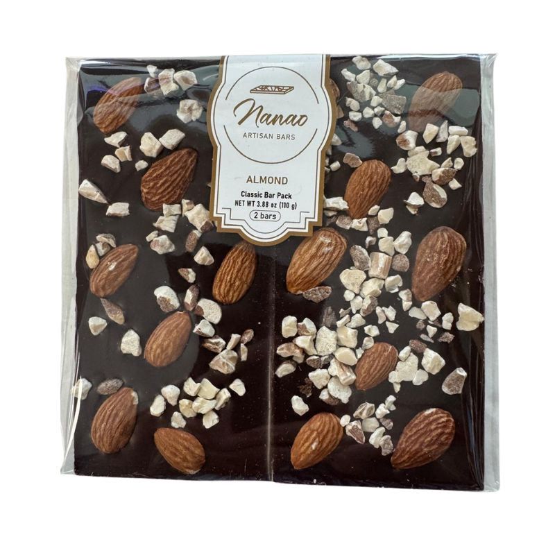 NANAO Chocolate Bar Almonds 4.25Oz