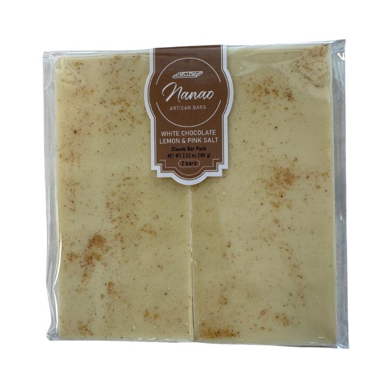 NANAO White Chocolate Bar Lemon &amp; Pink Salt 3.52Oz