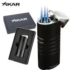 OLYM TRIPLE FLAME lighter black in giftbox