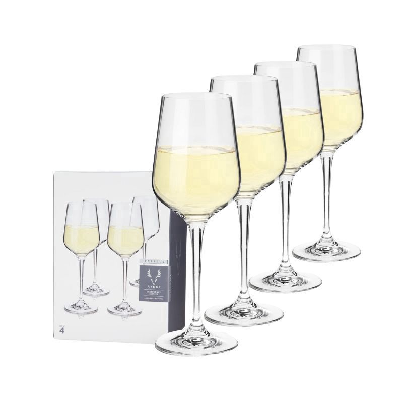 VISKI Crystal European Chardonnay Glasses 4 Pack