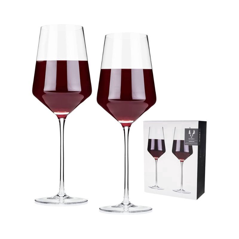 VISKI Crystal Angled Bordeaux Glasses 2Pk