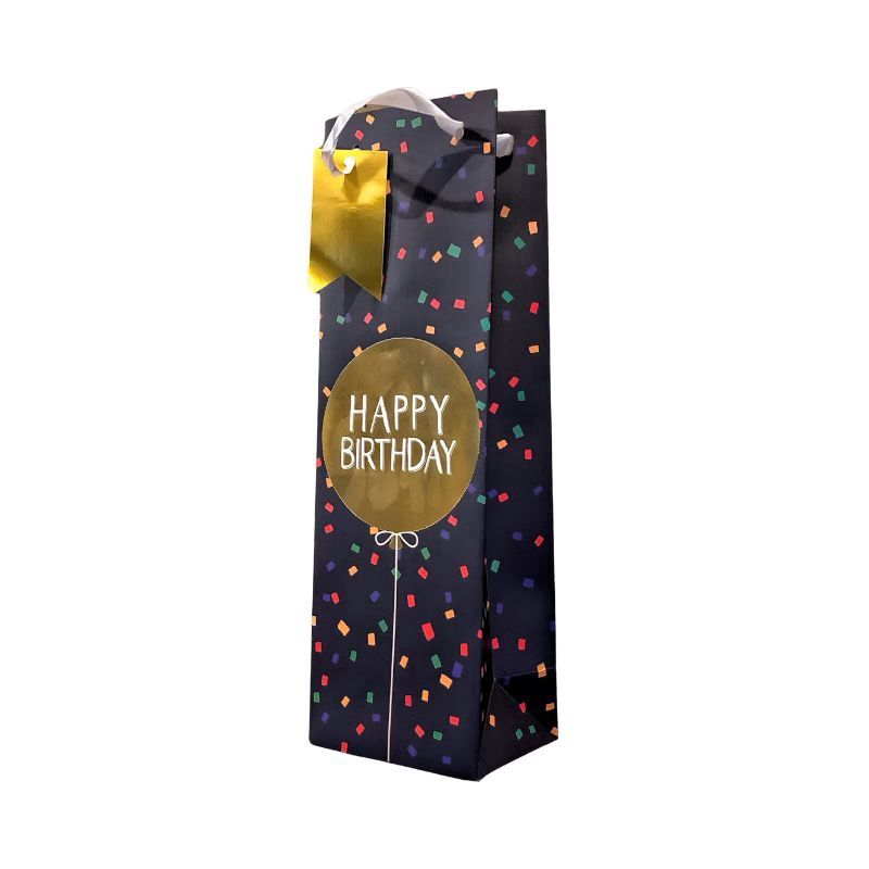 CAKEWALK Birthday Confetti Single Bottle Gift Bag