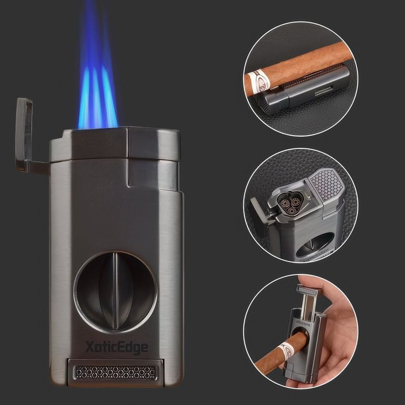 HIGH-LINE TRIPLE TORCH w/recessed dual guillotine cutter ( black )