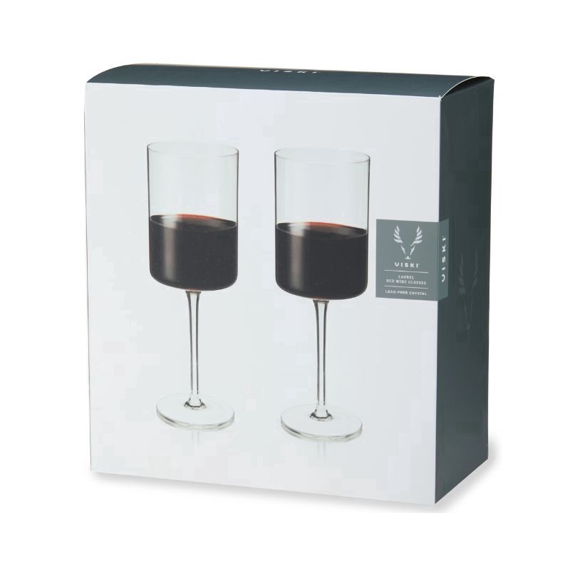 VISKI Laurel Crystal Red Wine Glasses 2Pk