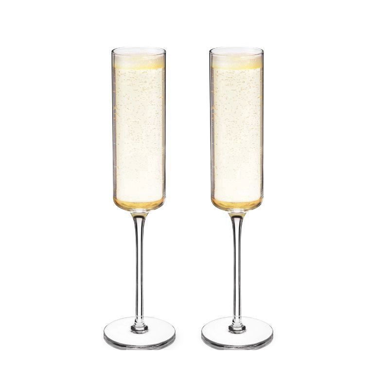 VISKI Laurel Crystal Champagne Flute 2Pk