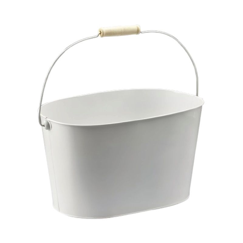 WHITE METAL Pail With Drop Handle LONGHORM