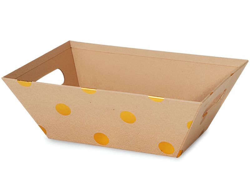KRAFT Gold Metallic Dots Market Tray (D*)
