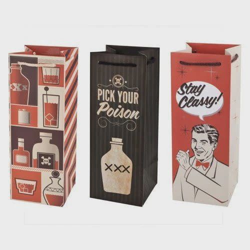 TRUE assorte Retro Drinking Icon Wine Bags