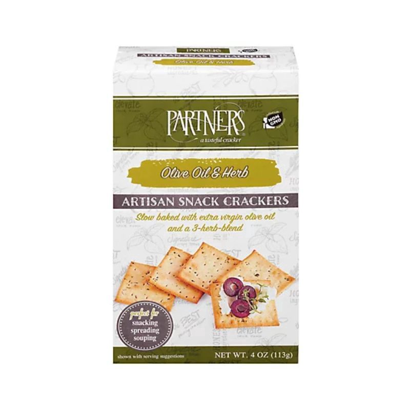 PARTNERS Olive Oil &amp; Herb Crackers 113g/4oz