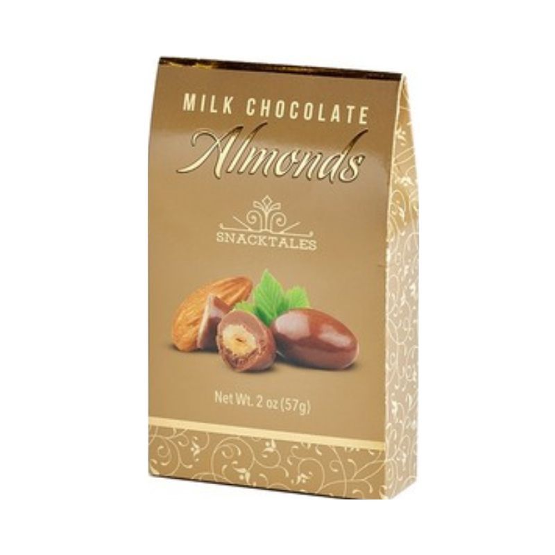 SNACKTALES Milk Choc Almonds Gold 2 oz/57g