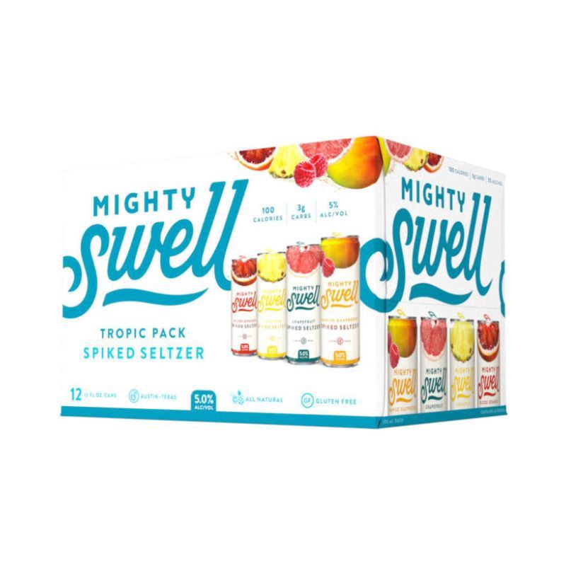MIGHTY SWELL Seltzer Tropical Variety 12 Pack 12 oz Can
