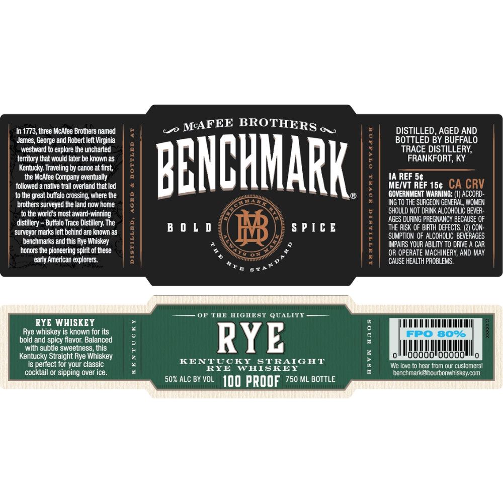 BENCHMARK Whiskey Rye 750ml