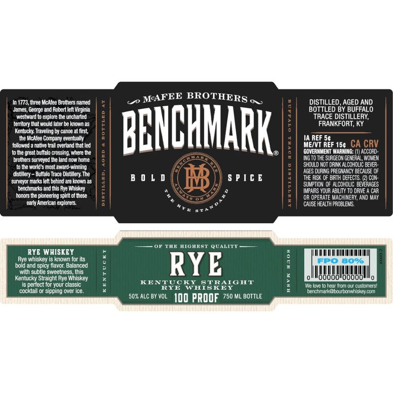 BENCHMARK Whiskey Rye 750ml