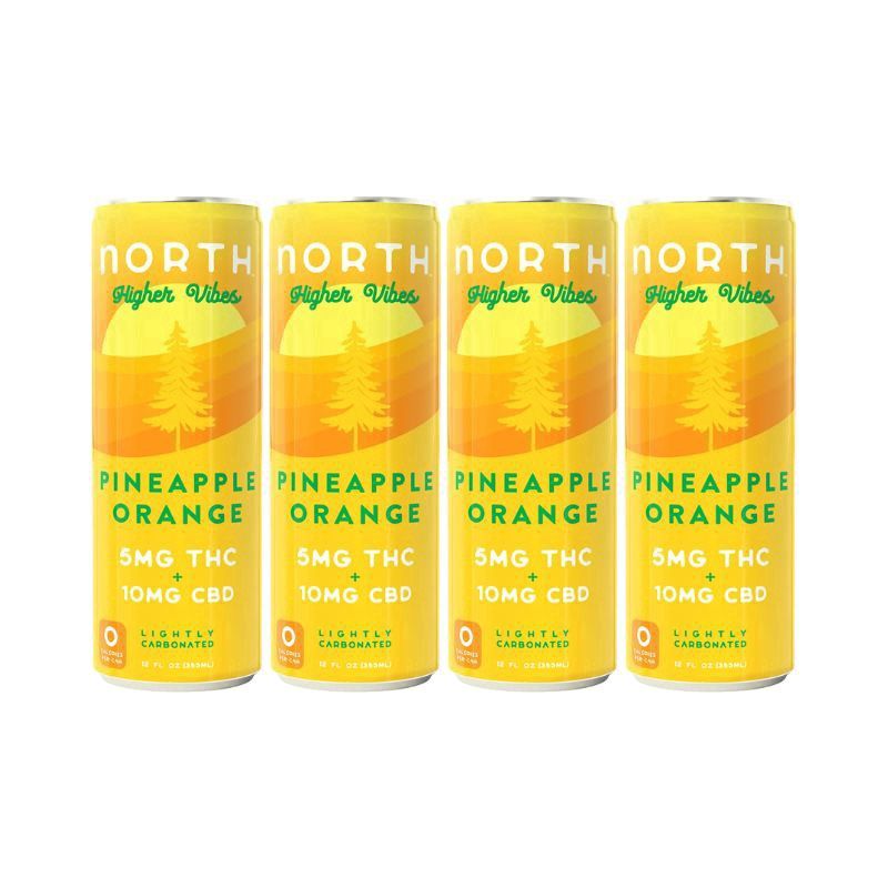 NORTH CANNA Higher Vibes Pineapple Orange 5mg THC 4 Pack