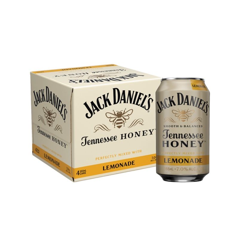 JACK DANIELS Whiskey Honey &amp; Lemonade 4 Pack 12 oz