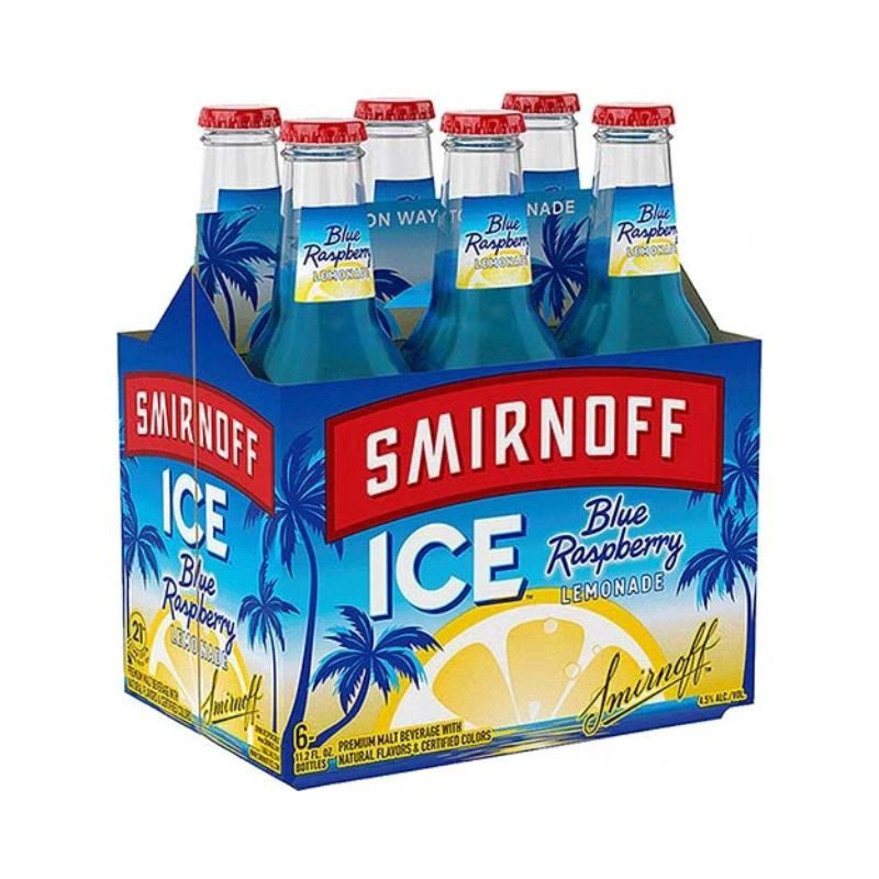 SMIRNOFF Ice Blancue Raspberry 6 Pack 11.2Oz Bottle