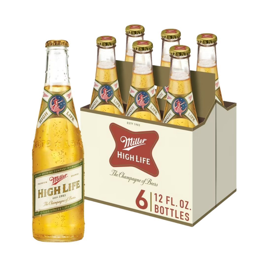 MILLER HIGH Life 6 Pack 12 oz Bottles