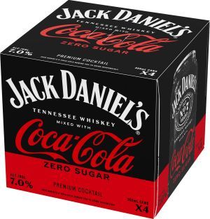 JACK DANIEL'S And Coke Zero 4pk can