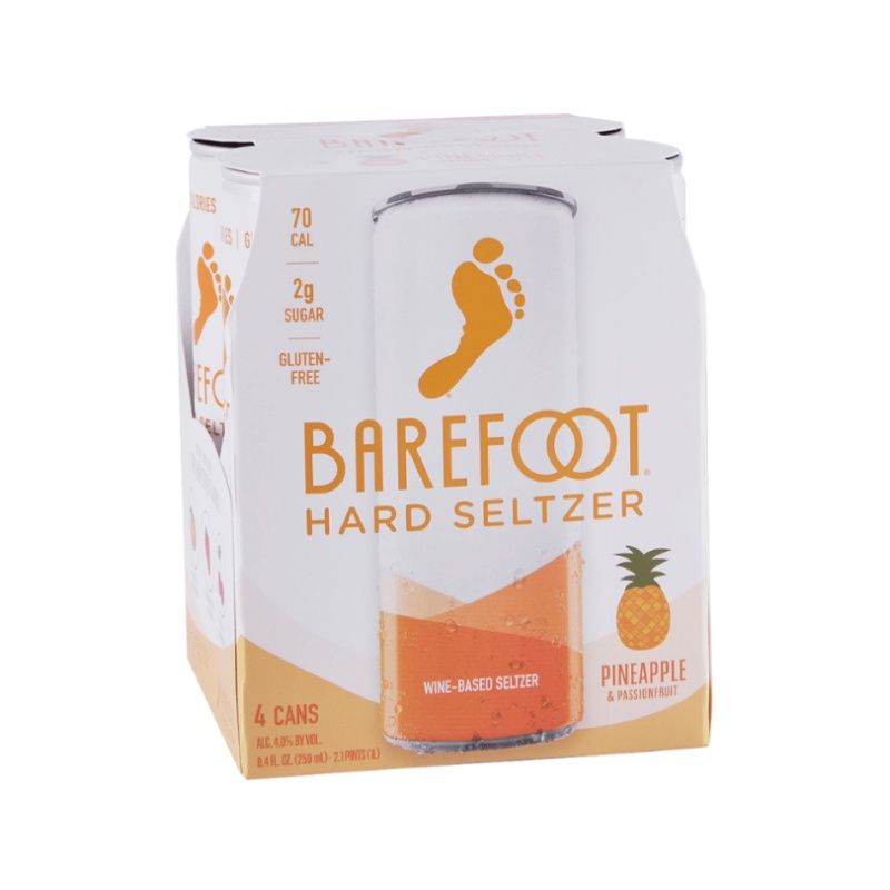 BAREFOOT Hard Seltzer Pineapple/Pass 4 Pack