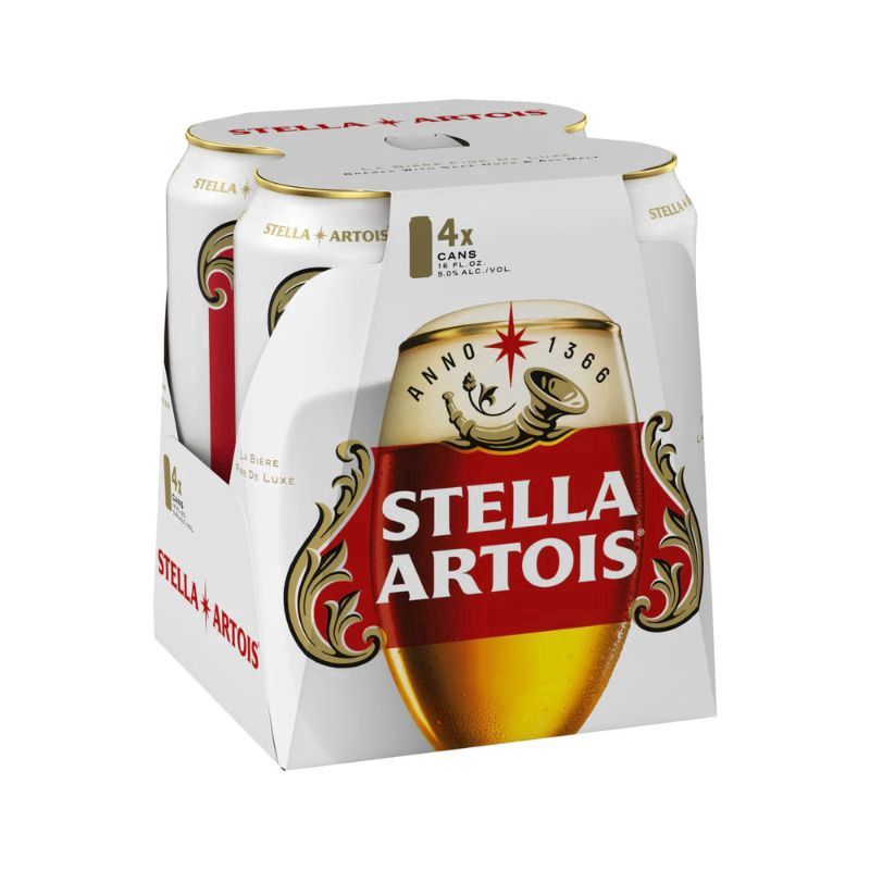STELLA ARTOIS 4 Pack 16 oz Cans