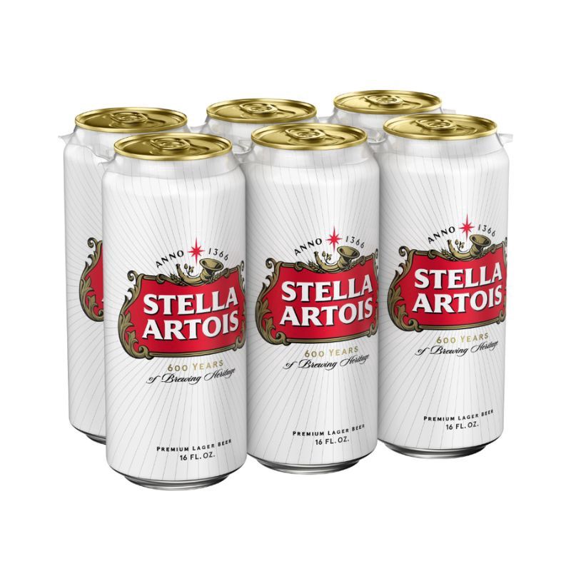 STELLA ARTOIS 6 Pack 16 oz Cans