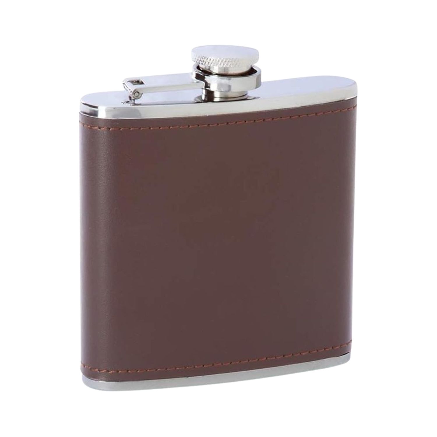 B&amp;F Brown Leather Wrapped Flask 6Oz (D*)