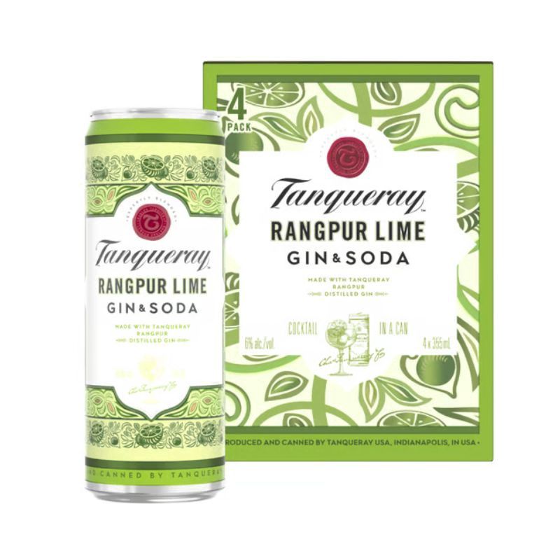 TANQUERAY Cocktail Rangpur Lime &amp; Soda 4 Pack Can