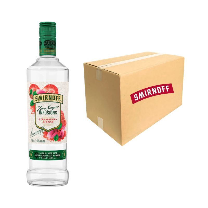 SMIRNOFF Inf Straw &amp; Rose Zero Sugar 750 ml