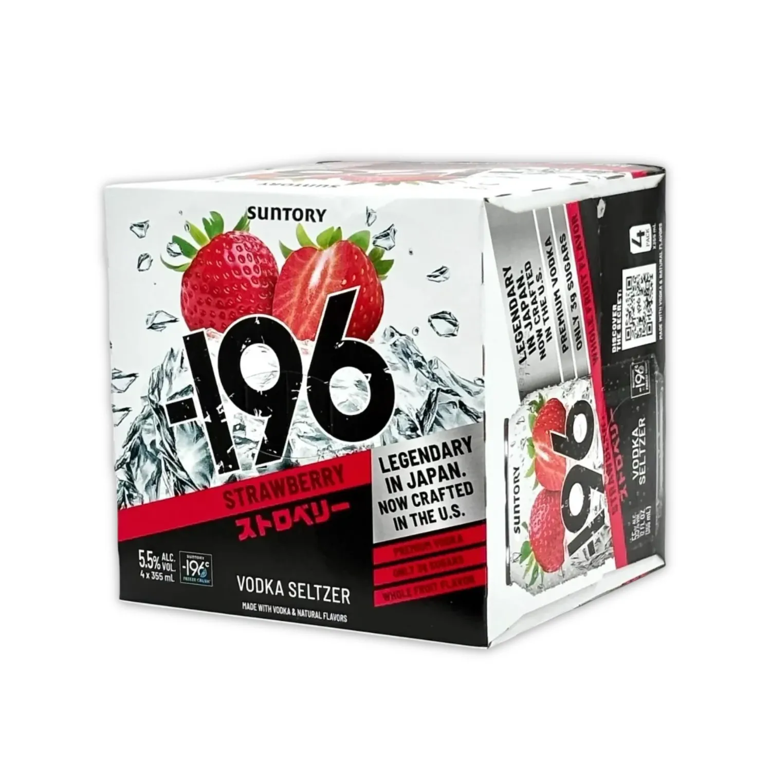 -196 Cocktail Vodka Seltzer Strawberry 4pk