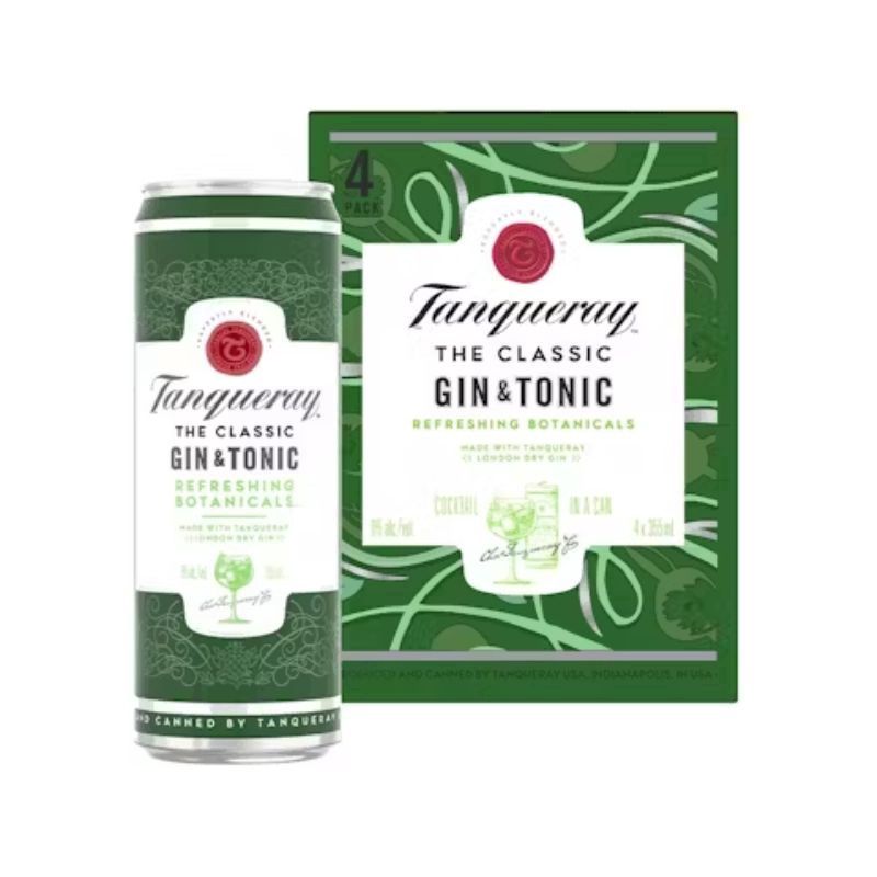 TANQUERAY Cocktail Gin &amp; Tonic 4 Pack Cans
